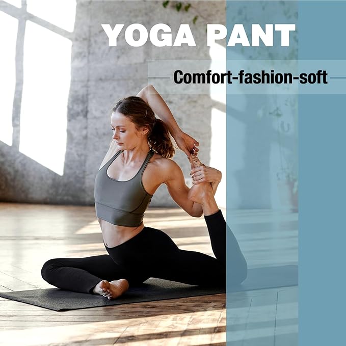 High Waisted Leggings with Pockets Women, Full Length Capri Buttery Soft Stretchy Yoga Pants.jpg