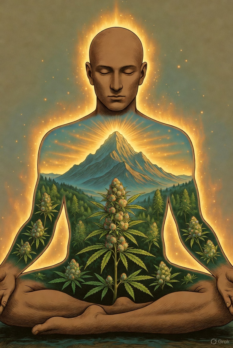 Ancient yogi in bliss