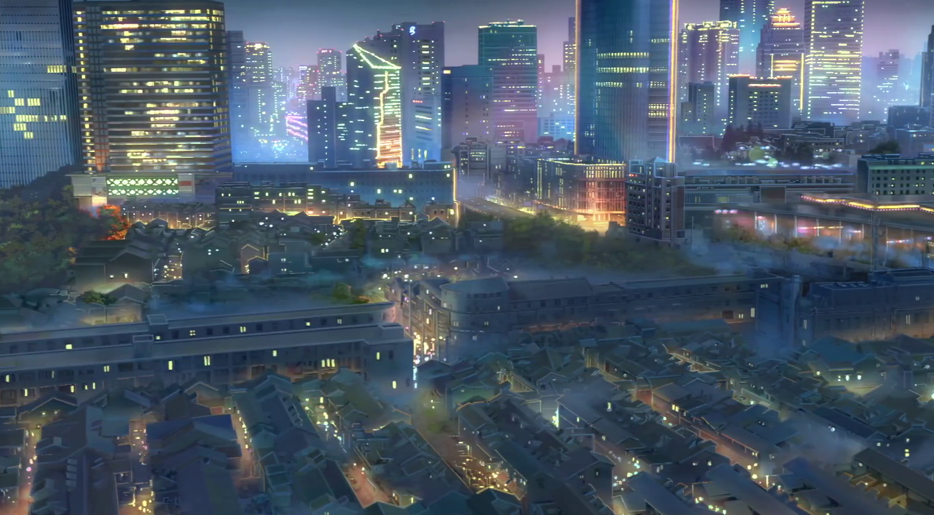 prompthunt Shanghai city peaceful and serene incredible perspective soft  lighting 4K Your Name blue sky cloud anime scenery concept art by  Makoto Shinkai