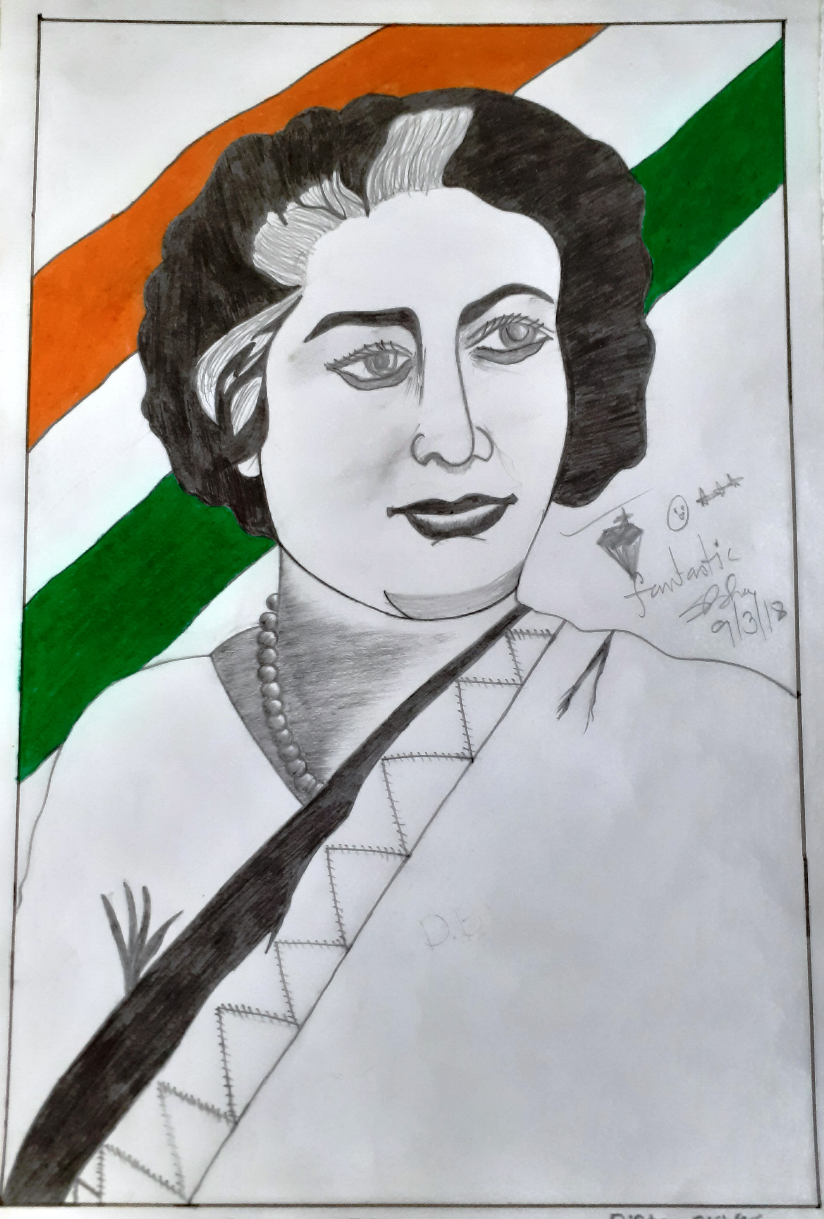 A copy of a portrait of Indira Gandhi Indian Prime Minister by Nikolai  Velichko Stock Photo - Alamy