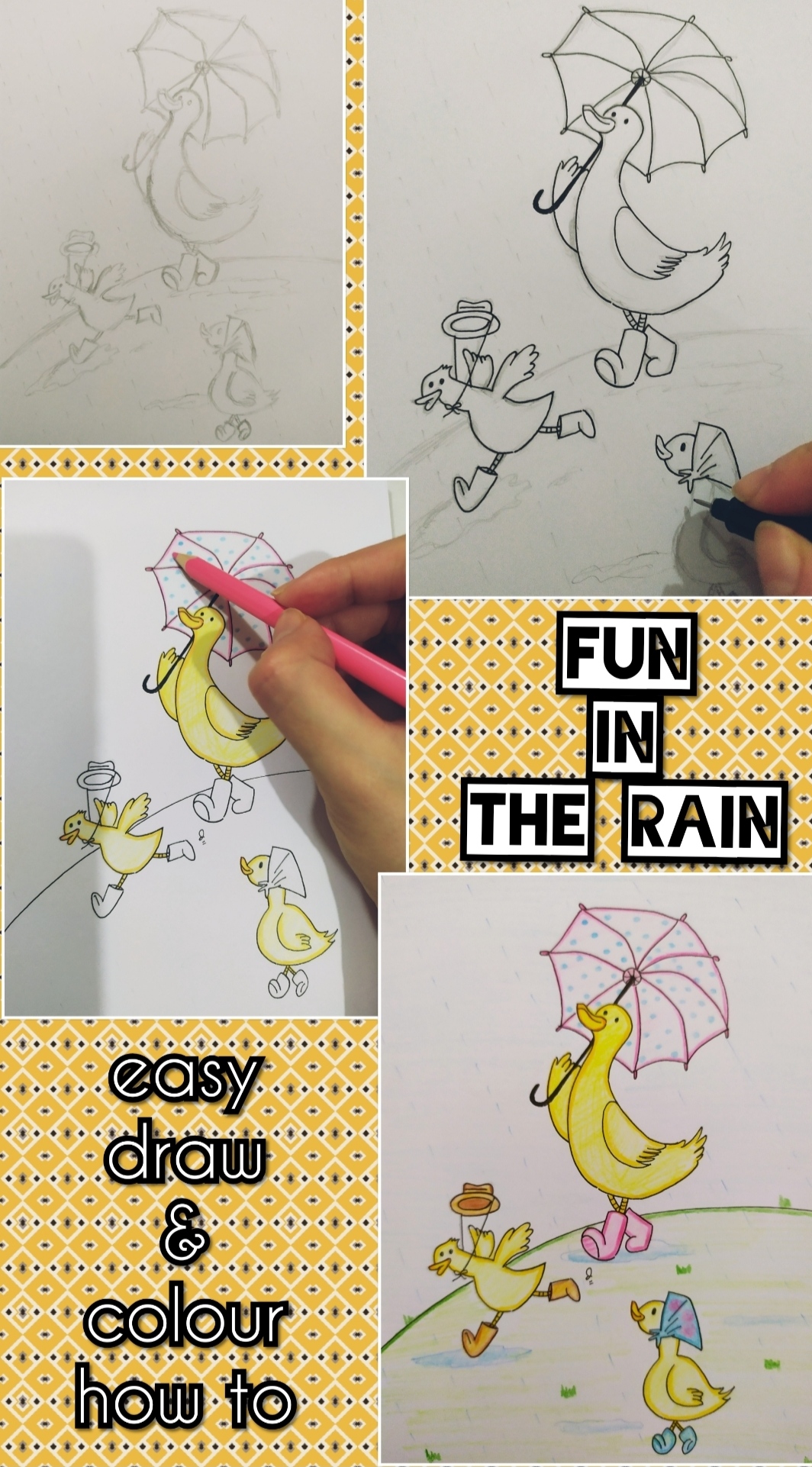 How to Draw Rain - Easy Drawing Tutorial For Kids