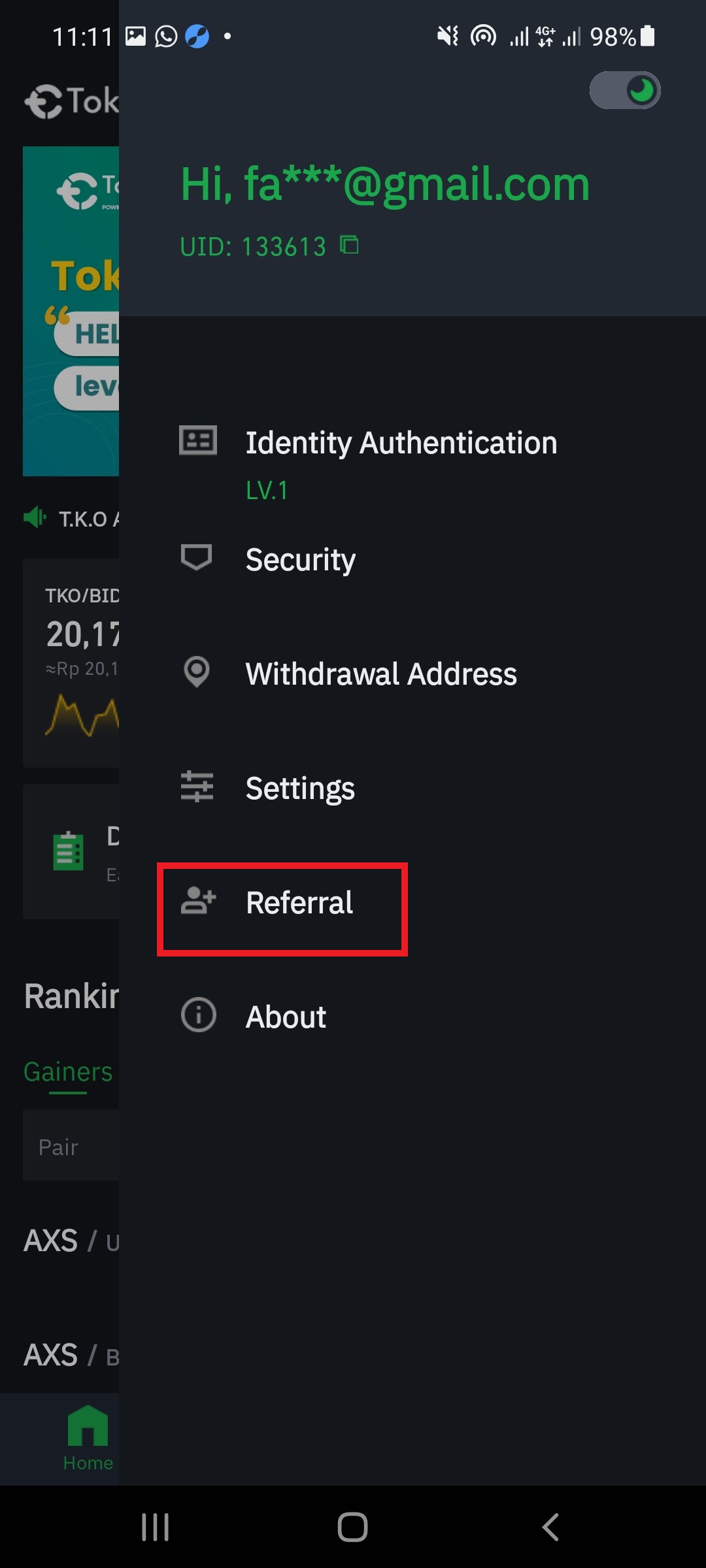 tokocrypto referral