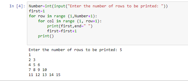 PRINTING FLOYD S TRIANGLE PATTERN IN PYTHON Steemit