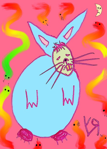 bunny wearing a mask (surrounded by snakes) by rfy - (peg).jpg