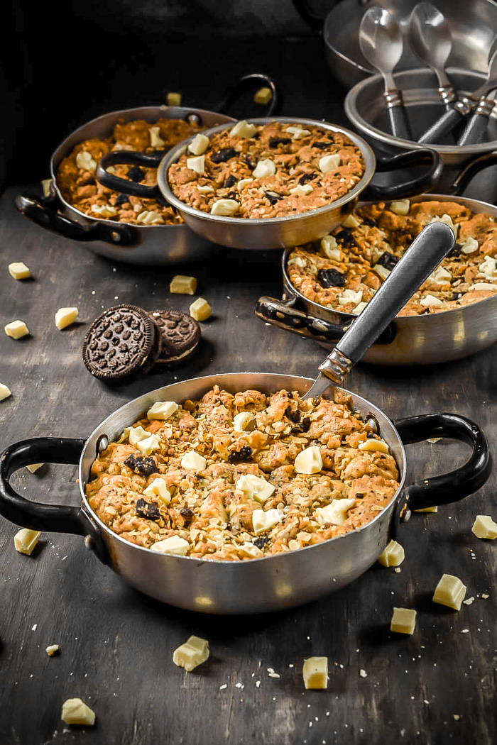 Deep Dish Oreo White Chocolate Oatmeal Skillet Cookies (Vegan).jpg