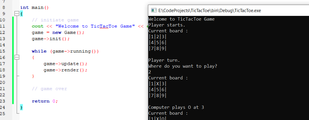 Tic Tac Toe Object Oriented Programming C++