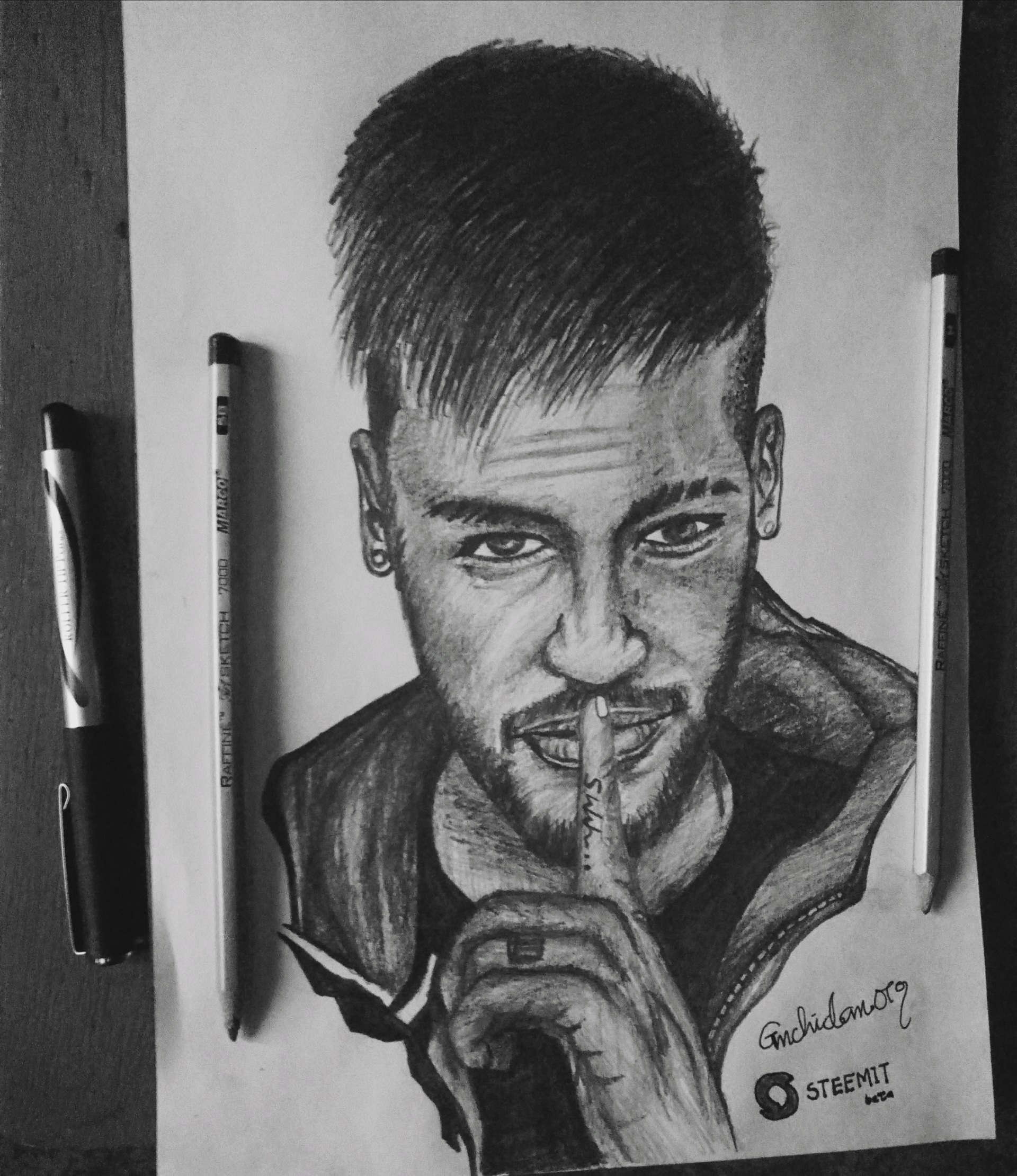 How To Draw Neymar Jr Easy Pencil Sketch #neymar - YouTube