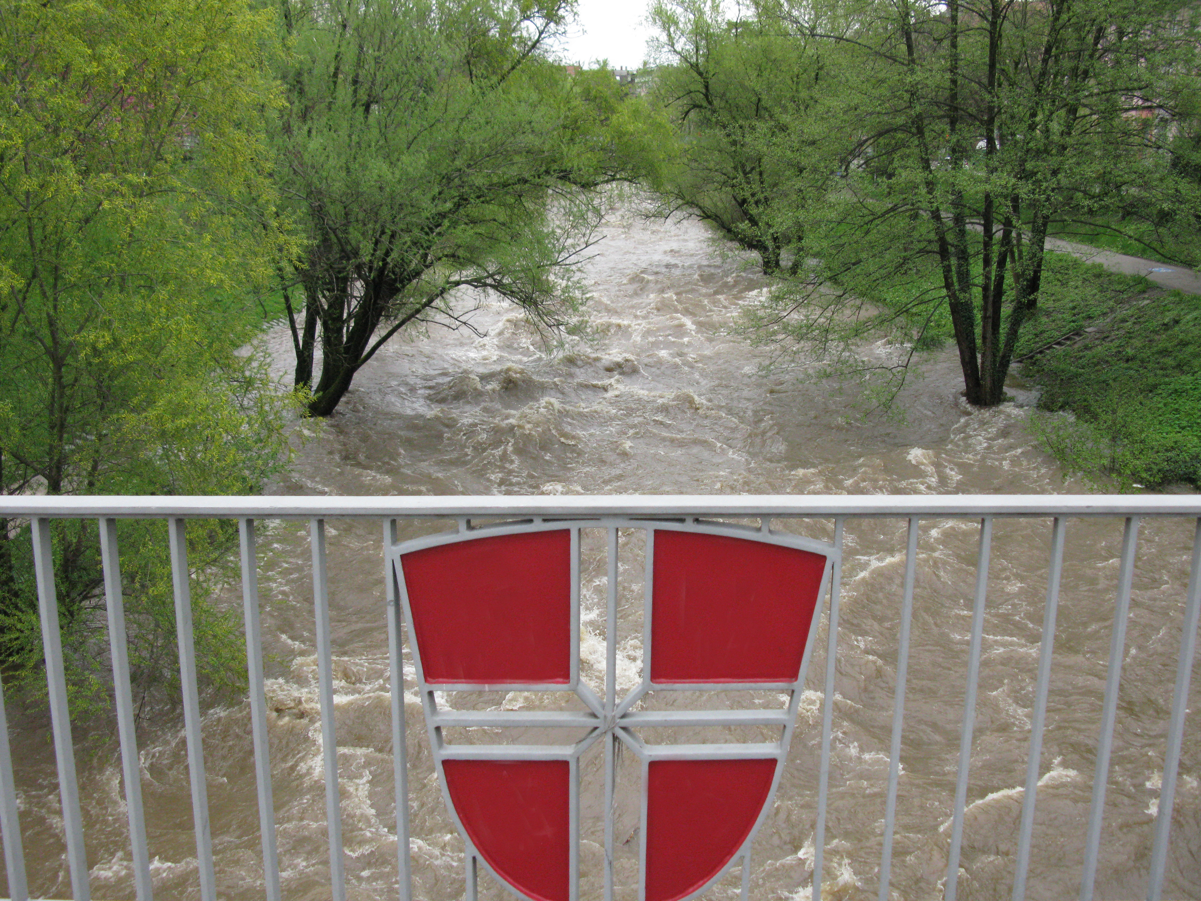 Hochwasser_der_Dreisam_in_Freiburg,_Blick_von_der_Kaiserbrücke_mit_Stadtwappen_flussaufwärts_1.jpg