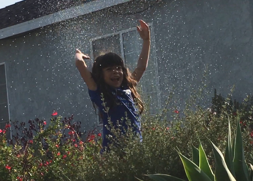Shower outside to connect with nature