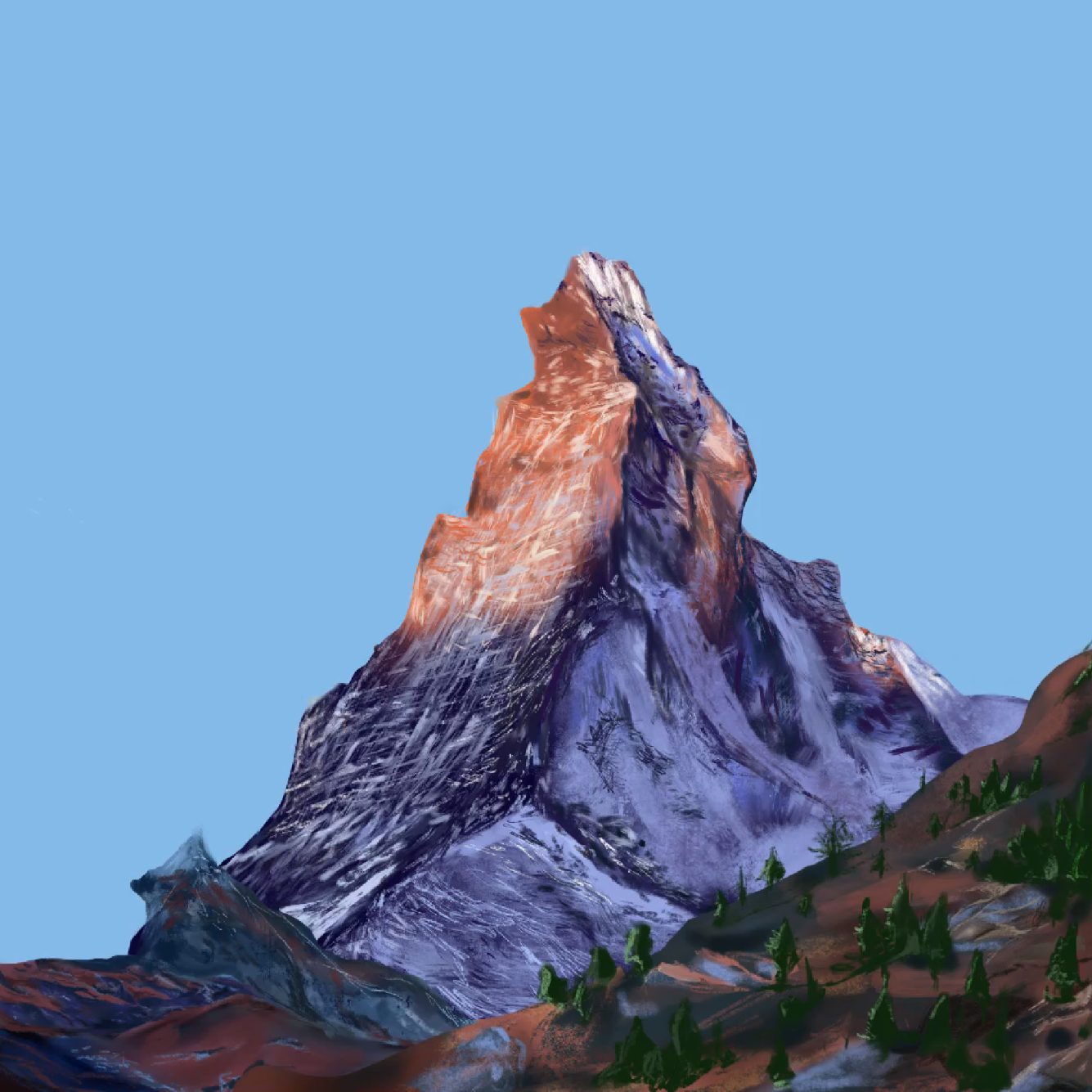 Digital drawing: Mountain