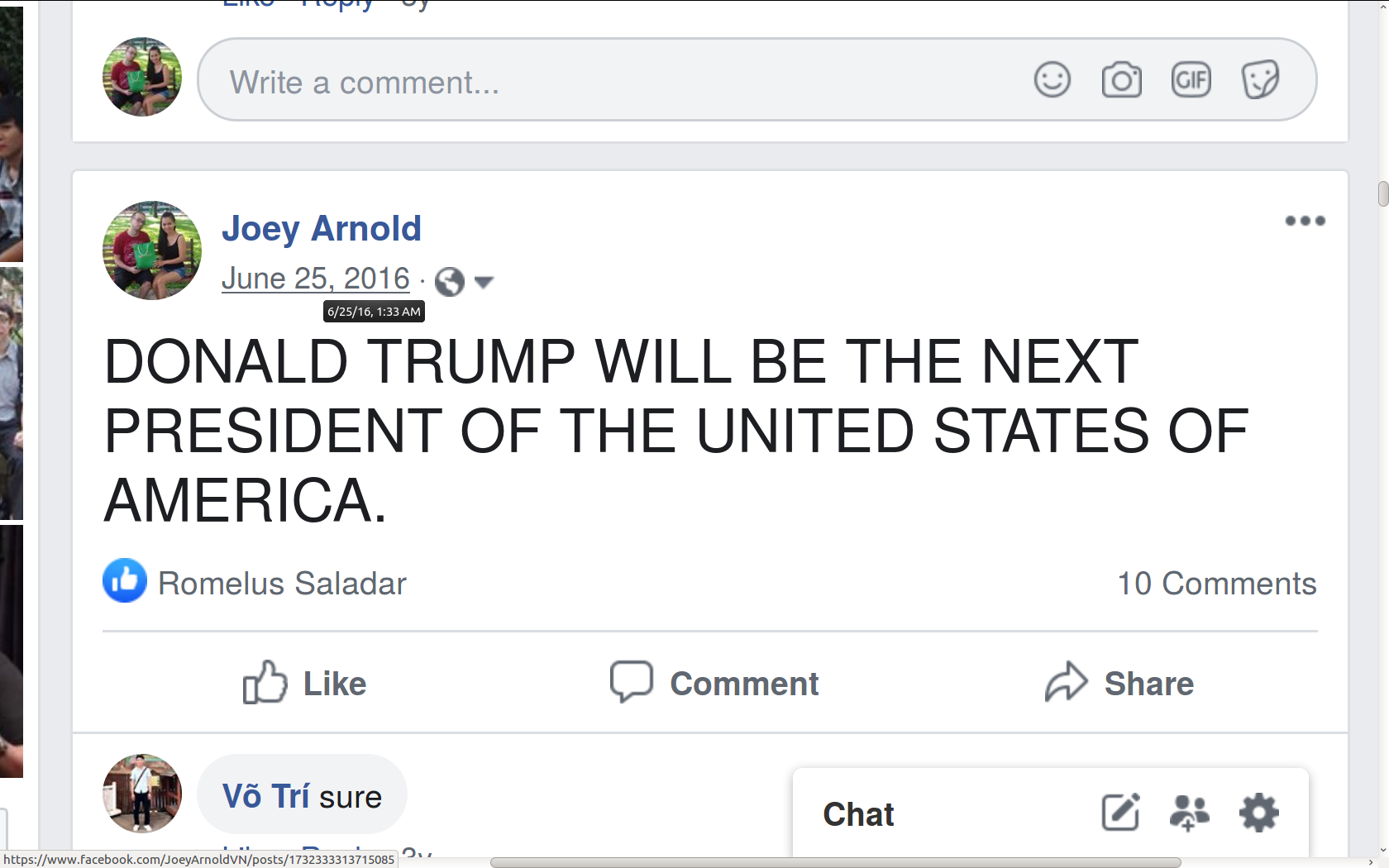 2016-06-25 - Saturday - DJT WILL BE 45th USA President - Said Joeyarnoldvn Oatmeal Joey Arnold in HCM Vietnam - Screenshot at 2019-09-08 00:31:15.png