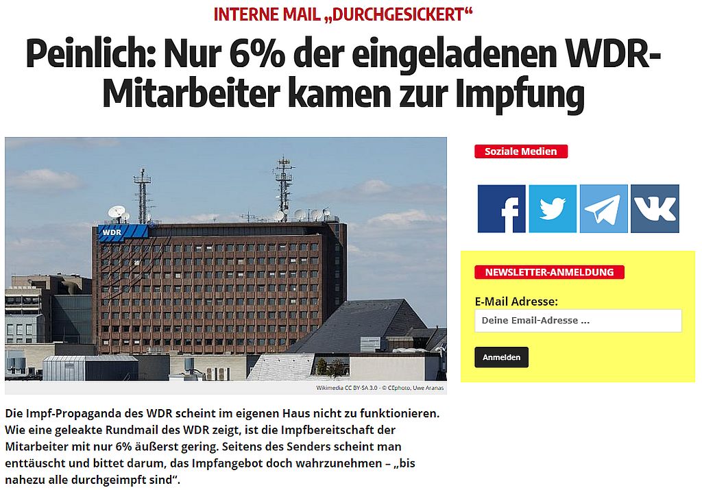 Nur 6 Prozent der eingeladenen WDR-Mitarbeiter kamen zur Impfung.jpg