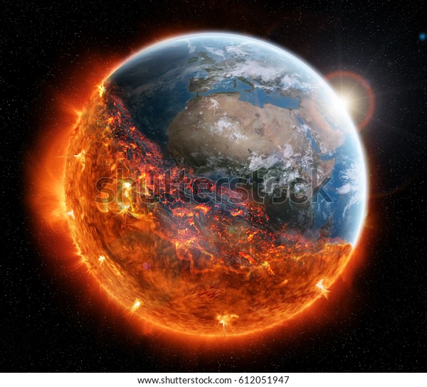 view-planet-earth-burning-space-600w-612051947.webp