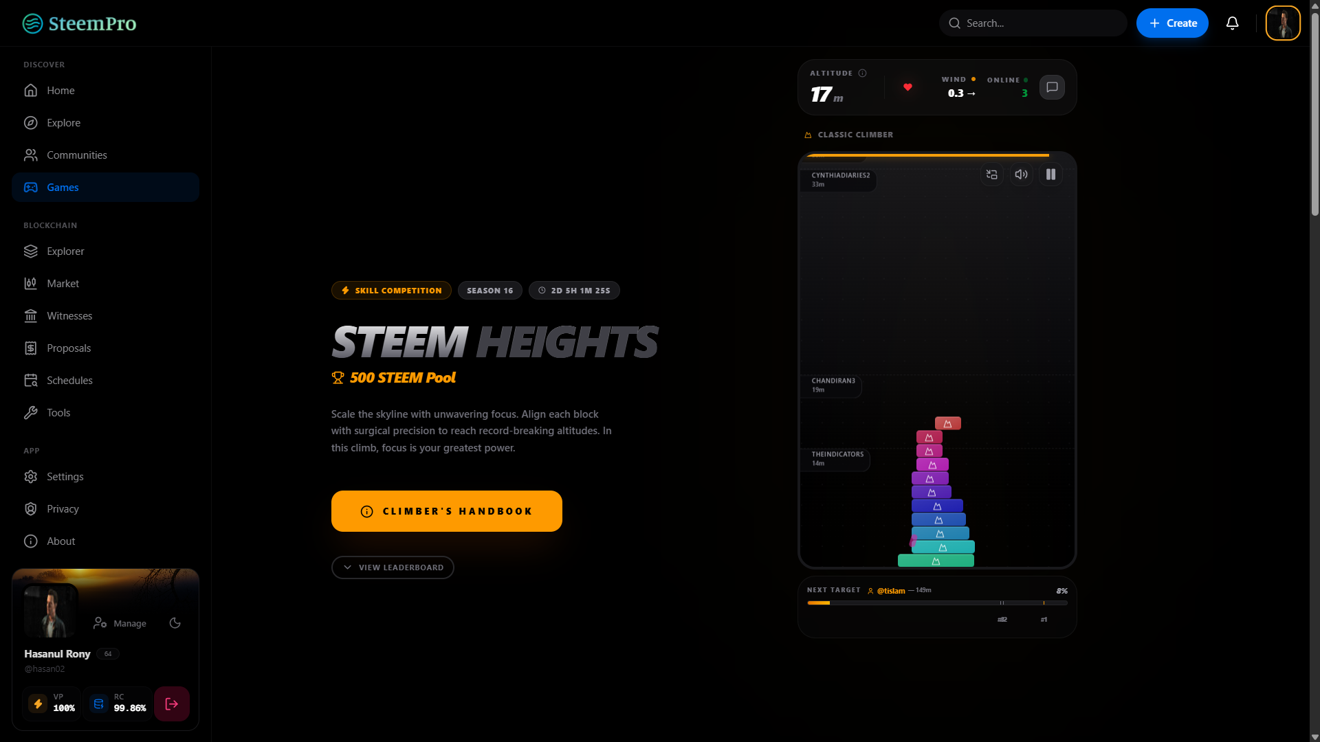 Steem Heights - The Ultimate Scaling Challenge by SteemPro - Google Chrome 8_25_2026 8_30_23 AM.png