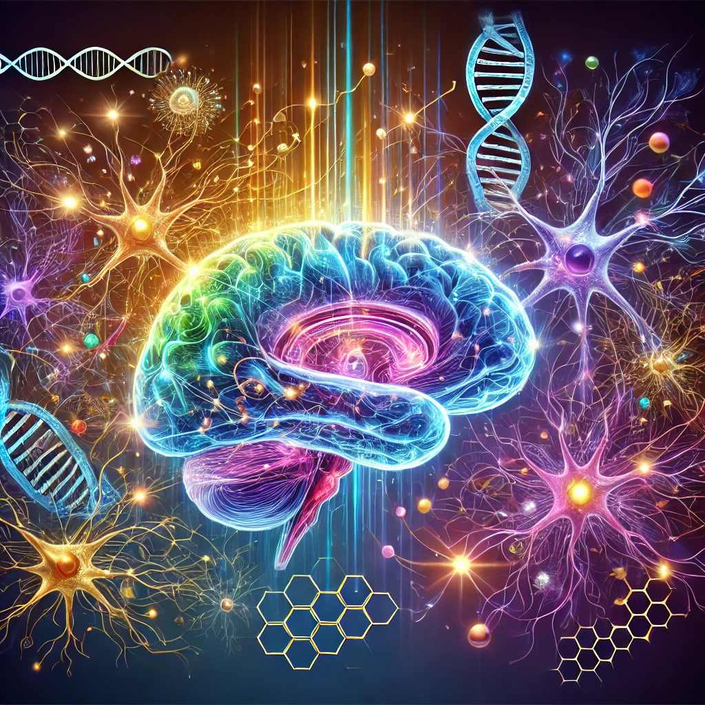 DALL·E 2024-11-23 23.27.06 - A visually captivating illustration representing neurobiology, featuring a glowing human brain surrounded by complex, colorful neural networks and syn.webp