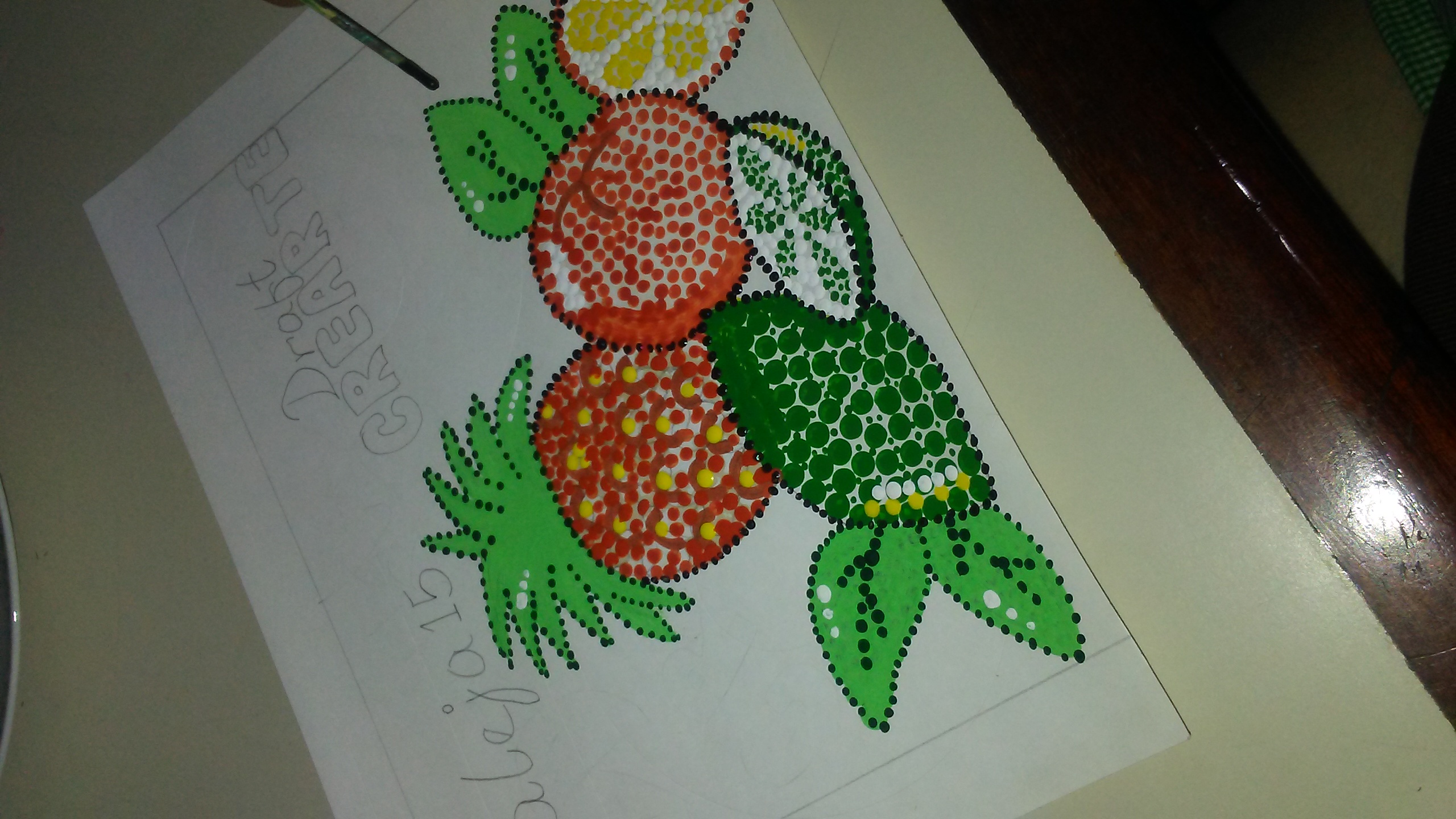 Concurso #7/realiza una obra de arte utilizando la tecnica del puntillismo/frutas  saludables por @aleja15/21-05-21.
