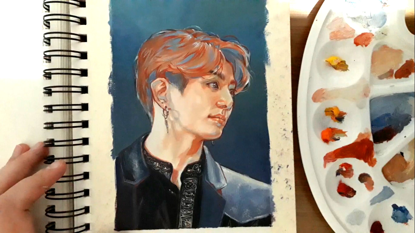 Jungkook paper. Чонгук масло. Скетчбук Чонгука. Рисунки Чонгука 2021. БТС масло Чонгук.