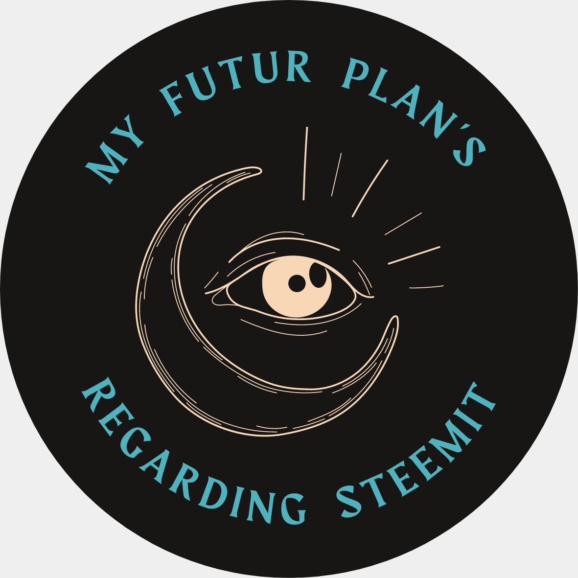 Turquoise and Yellow Eye Modern Occult Halloween Circle Sticker.jpg