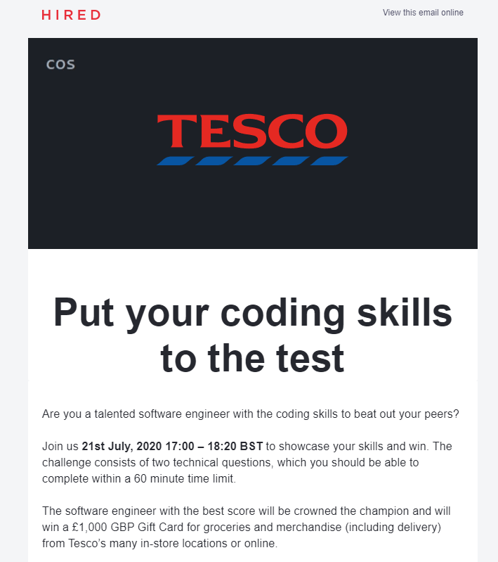 Tesco & Hired Programming Competition Aborted due to Technical Issues