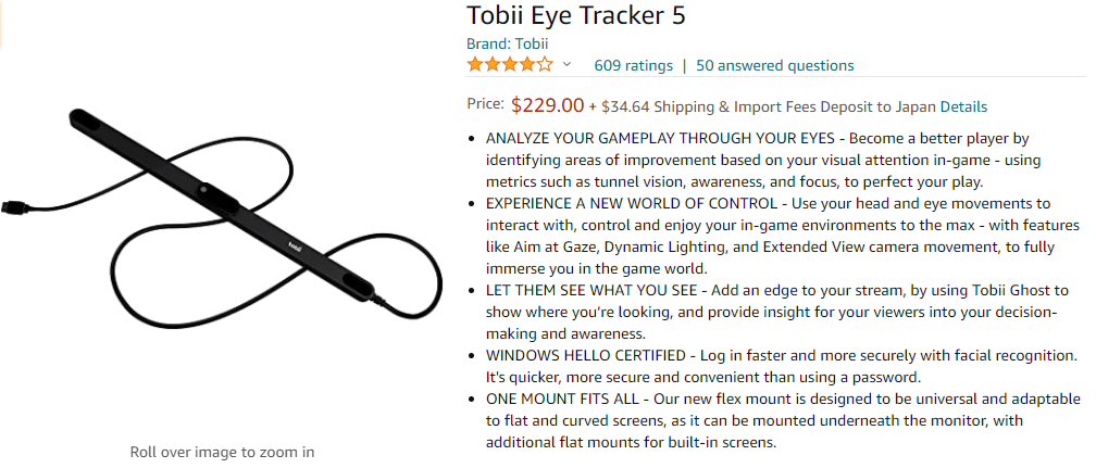 Tobii 5 Eye Tracker Price
