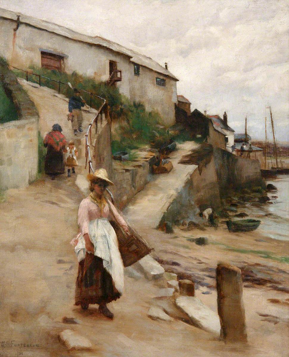 William_Banks_Fortescue_(1850-1924)_-_Old_Newlyn_Harbour_-_PEZPH_,_1996.243_-_Penlee_House_Museum_and_Gallery.jpg