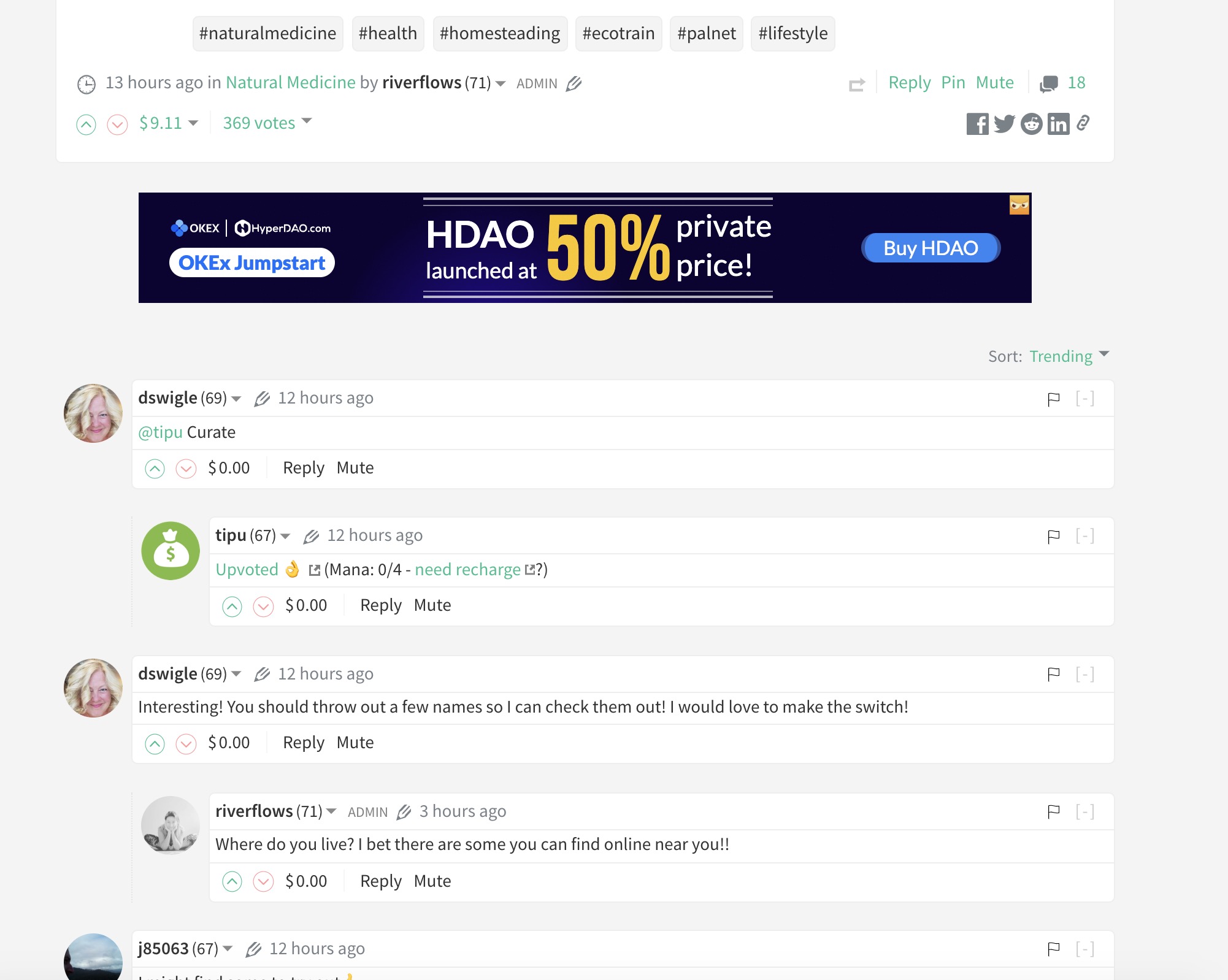 Better design for the comment section of a post