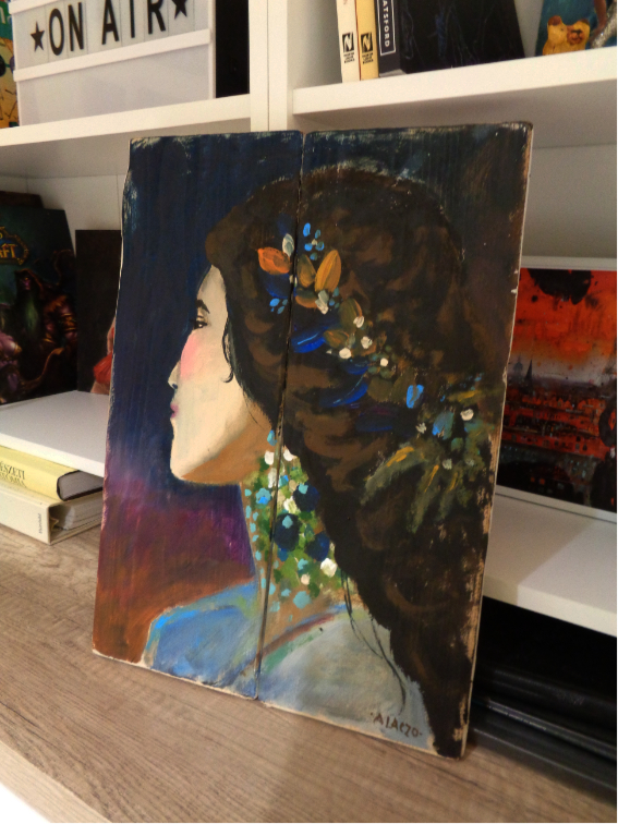 rusztikus fa festett portre agnes laczo art.jpg