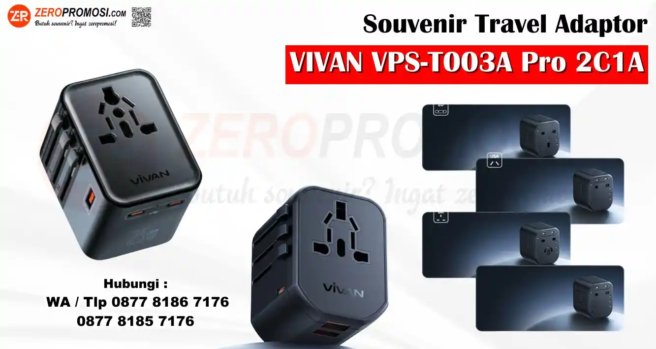 Frame utama Souvenir Travel Adaptor VIVAN VPS-T003A Pro 2C1A Custom Logo A.jpg