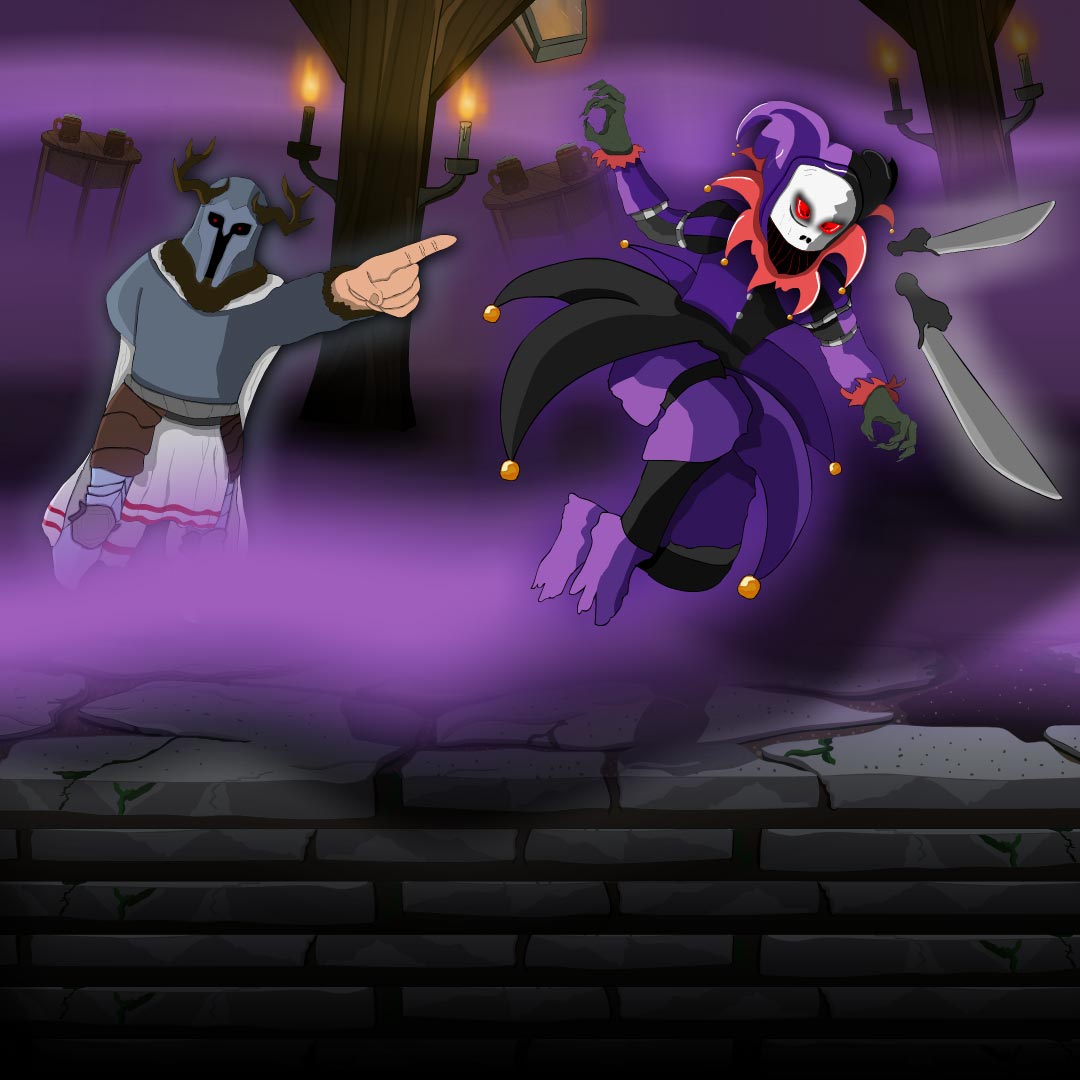 Steem Monsters Twisted Jester illustracija illustration made by Animationiko Niko Balažic (3).jpg