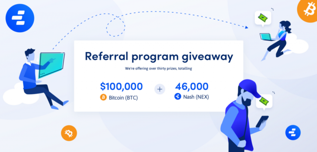 Обмен 100. Bitcoin referral. Реферальные коды Bitcoin referral. Токен Nash картинка.