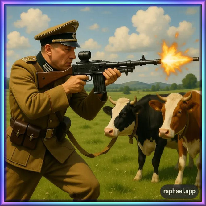 Des soldats nazi avec une mitraillette qui tire sur des vaches.jpg 2.jpg