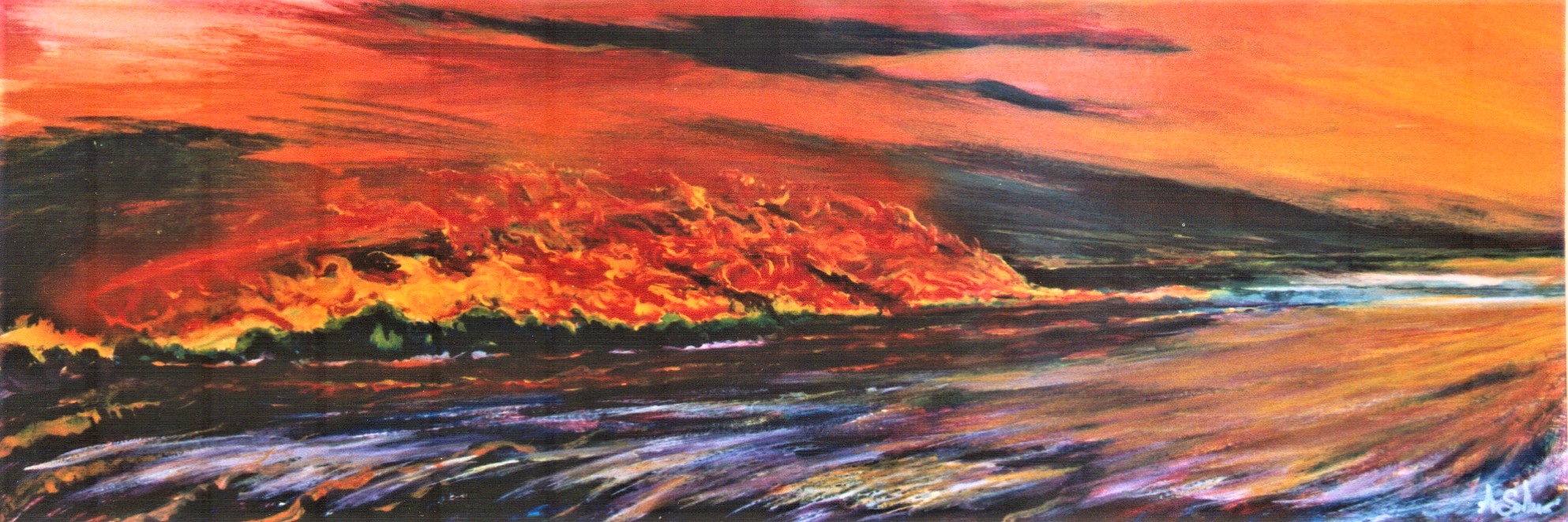 Un tempo era Acqua cm35x100 smalti e acrilici su cartone montato su tela 2006 avalaible.jpg
