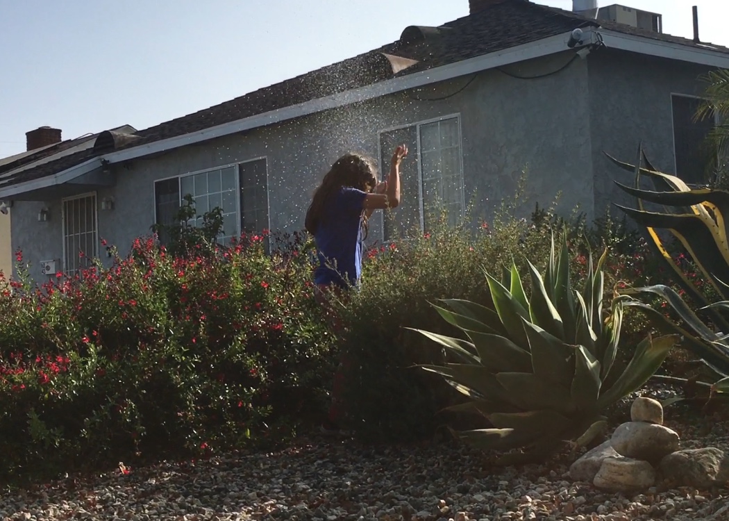 Shower outside to connect with nature