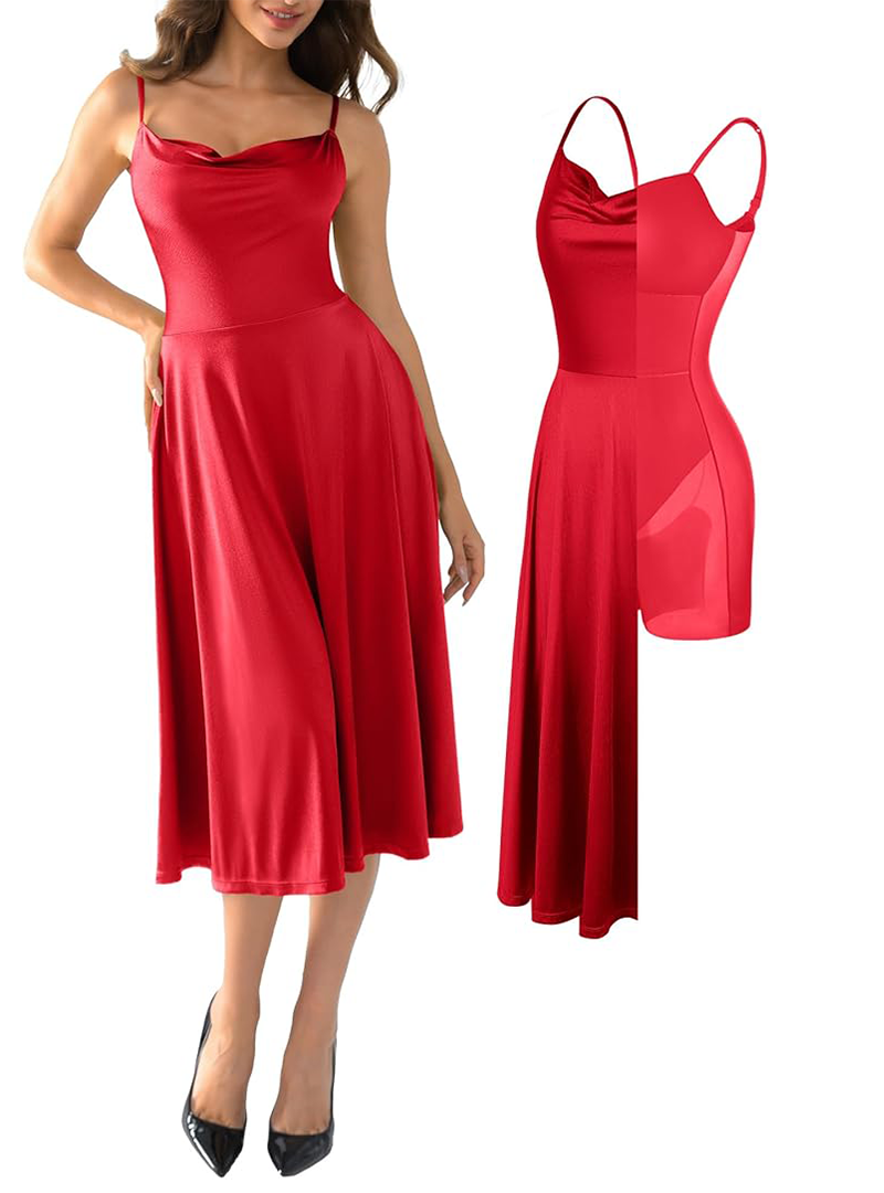 Corset Midi Dress with Built in Bra, A Line Shapewear Dress Tea Parties, Daytime Weddings, Garden Events.png