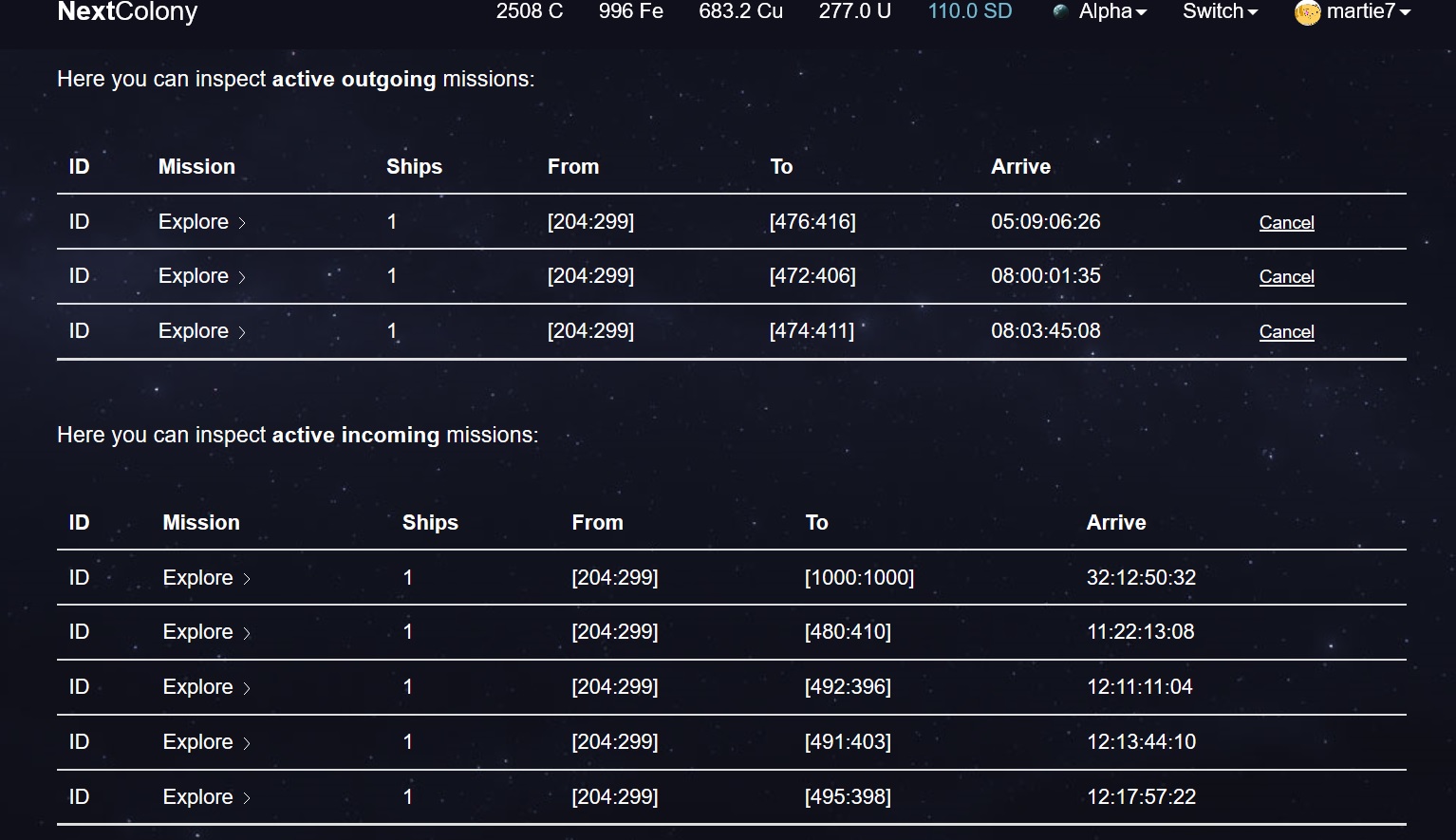 NextColony или "добиваем" mission control и исследуем космос