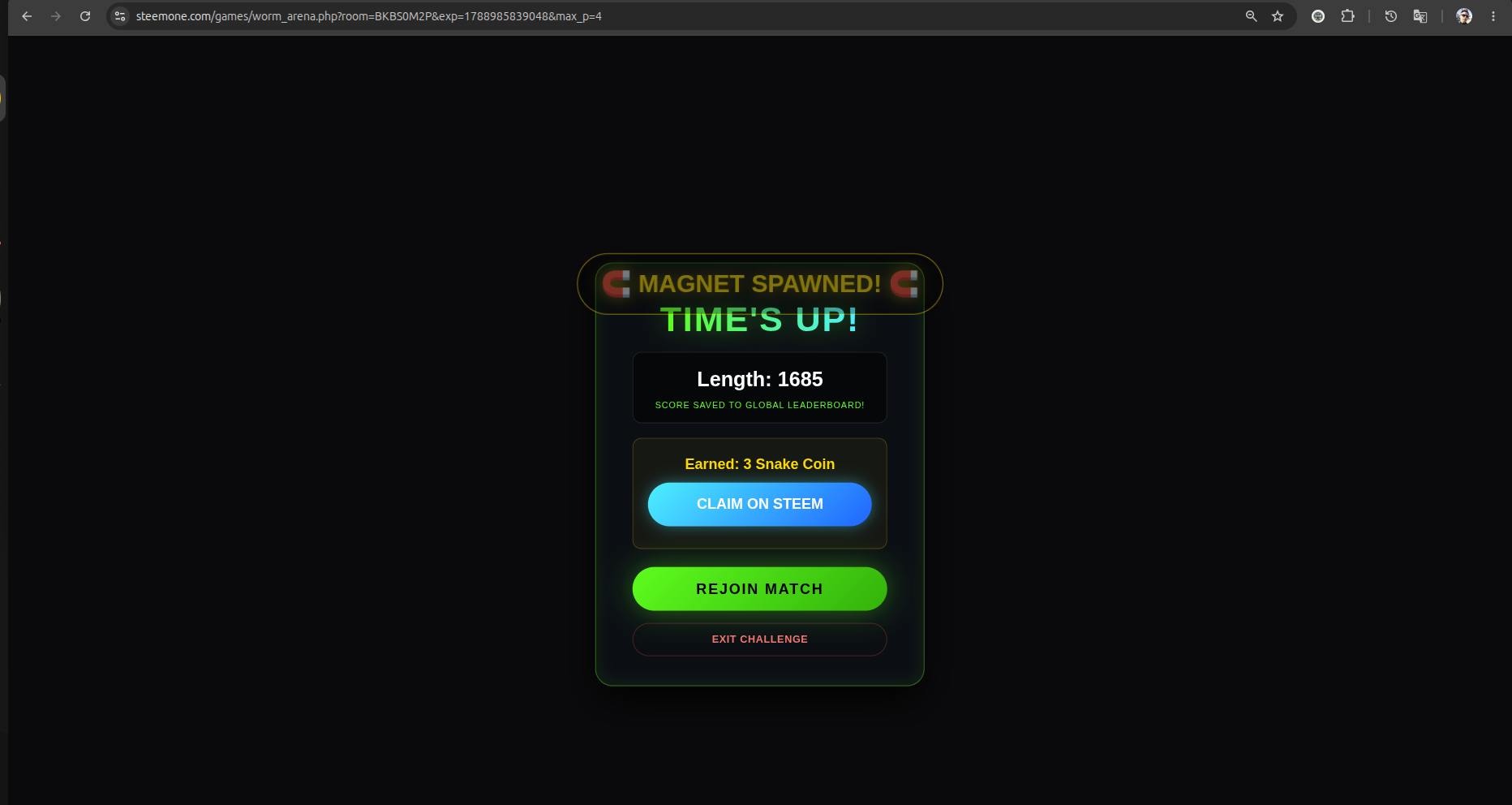 STEEM4SNAKE match screenshot 3