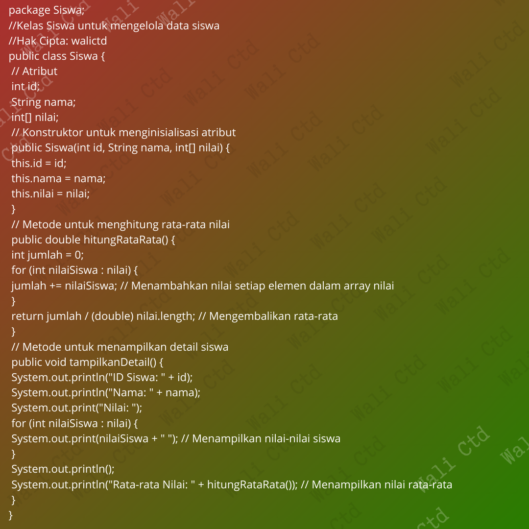 package laptopwalictd; public class Laptop { private String merek; private double harga; Konstruktor untuk menginisialisasi atribut public Laptop(String merek, double harga) { this.merek = merek; (8).png
