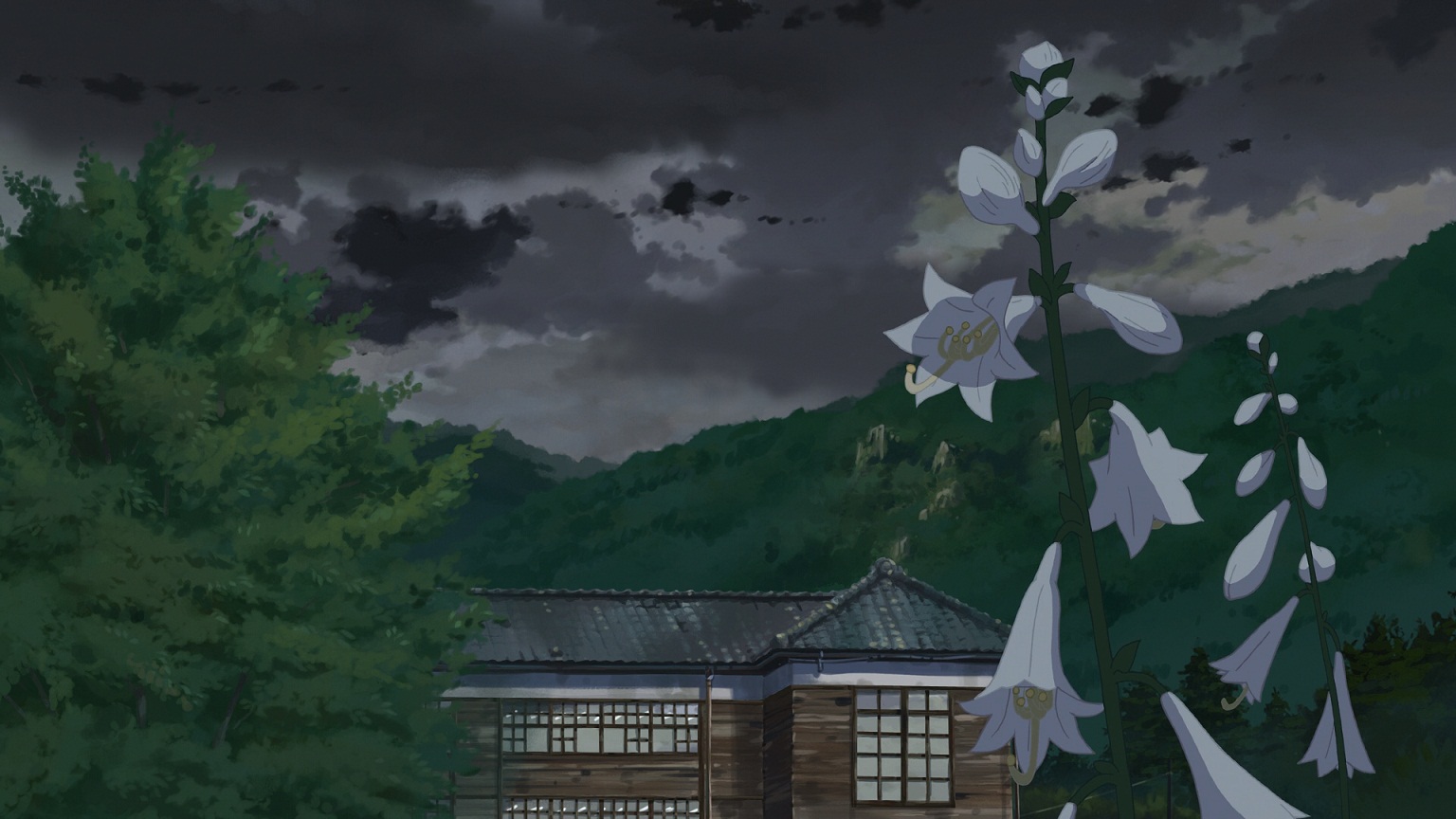 A cute traditional Japanese house situated in the woods. From the anime  feature film 'Children Who Chase Lost Voices'. — Steemit