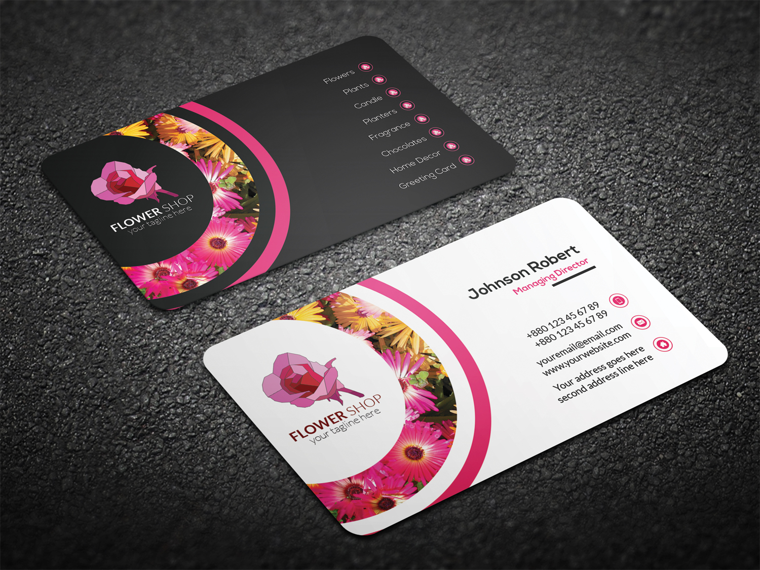 flower shop business card | graphic design — steemit