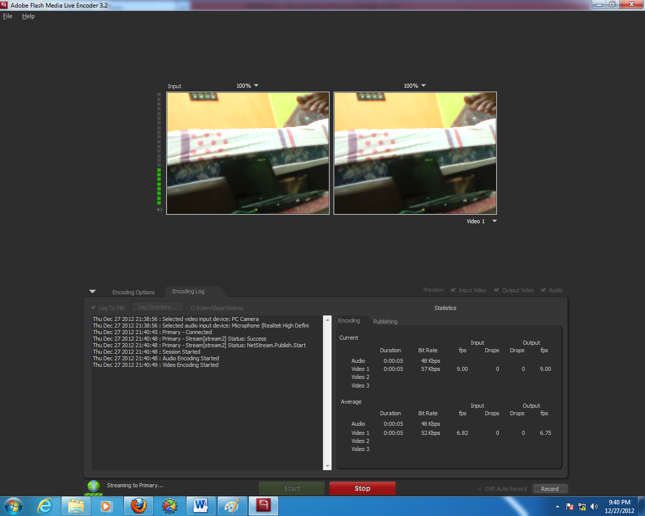 Gambar 3.12 Tampilan Adobe Flash Media Live Encoder jika sedang berjalan.png