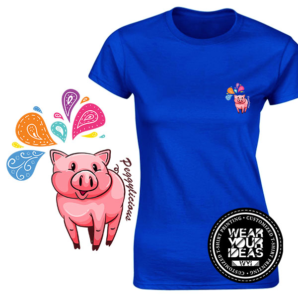 POCKET TEE Peggylicious, Ladies DTG printing WEAR IDEAS WYI (Blue).jpg