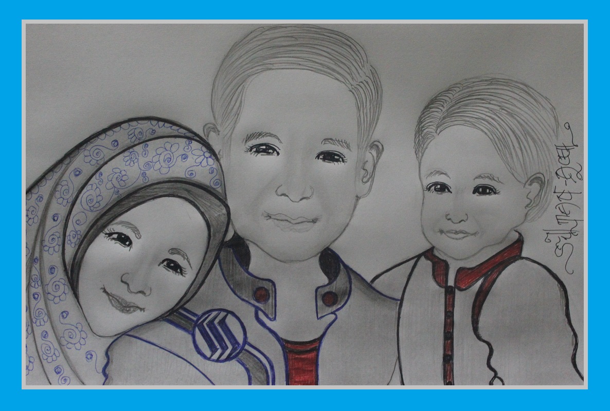 small family drawing