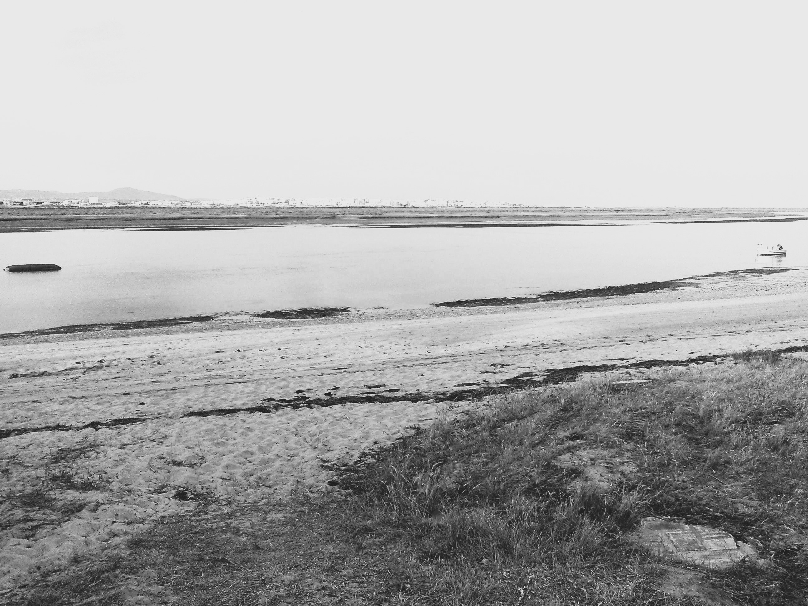 Beach Photography, B&W Beach Across To Faro City June 8th 2017.jpg