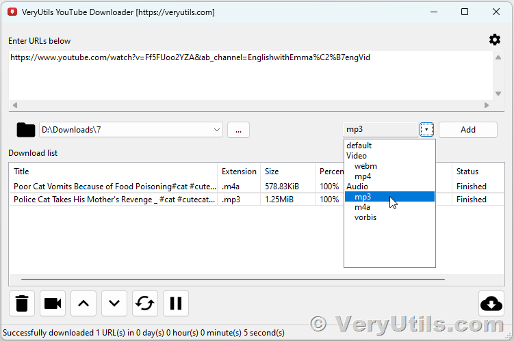 VeryUtils YouTube MP3 Downloader.png