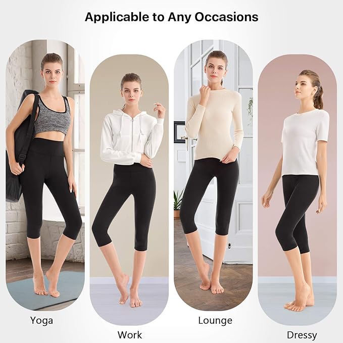 High Waisted Leggings for Women - Full Length Capri Buttery Soft Yoga Pants for Workout Athletic.jpg