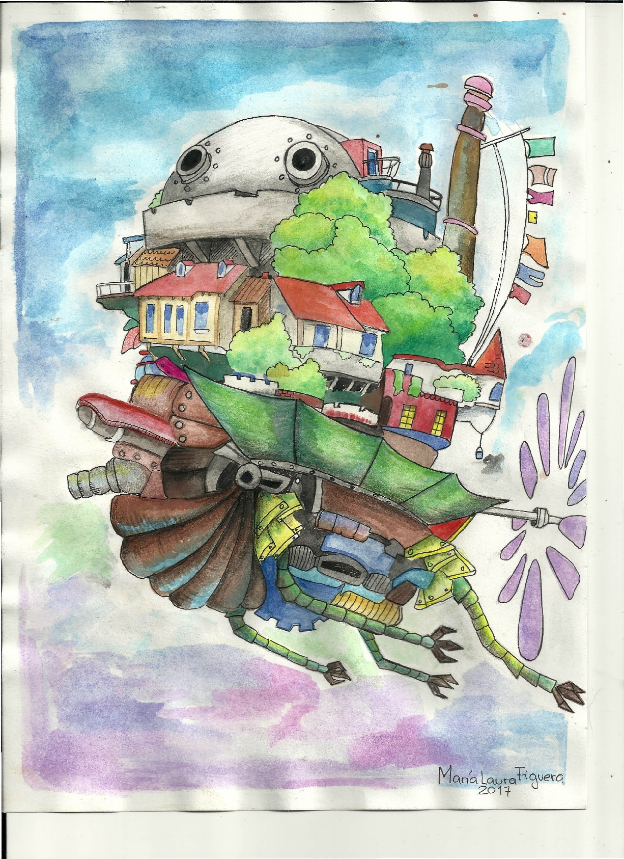 Watercolour Fan-Art Howl's Moving Castle — Steemit