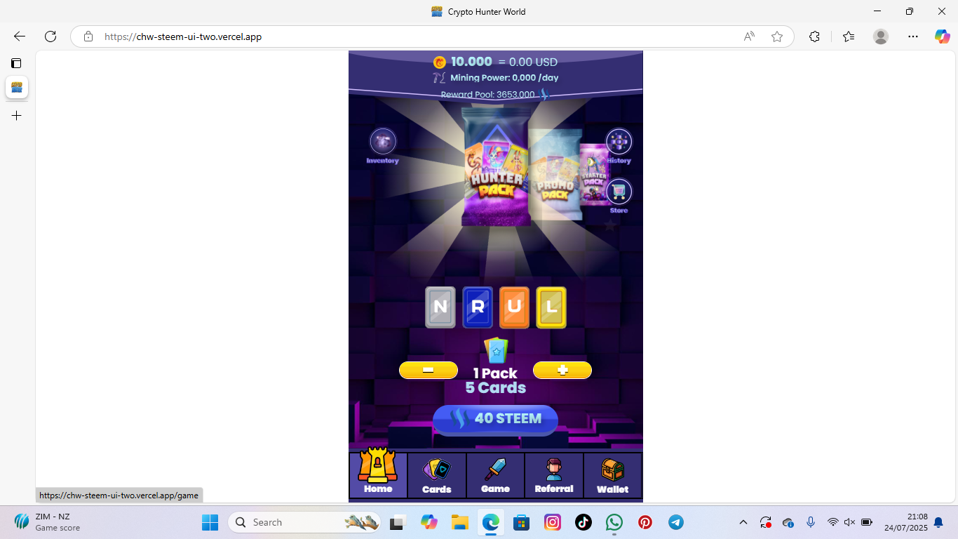 Diving into Crypto Hunter World: A Beautiful Interface and Rewarding  Referrals — Steemit