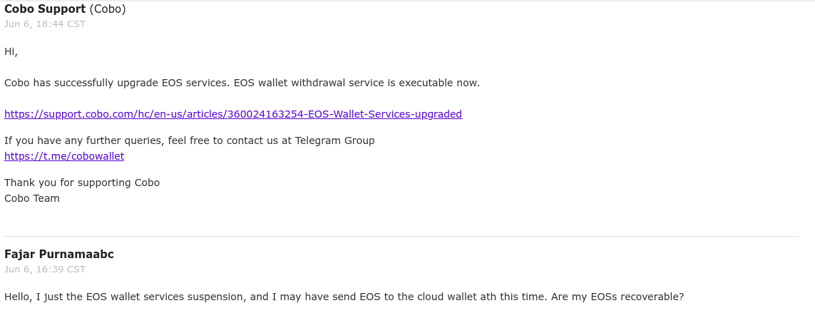 I was Scammed ETH 2 by Fake Cobo Admin