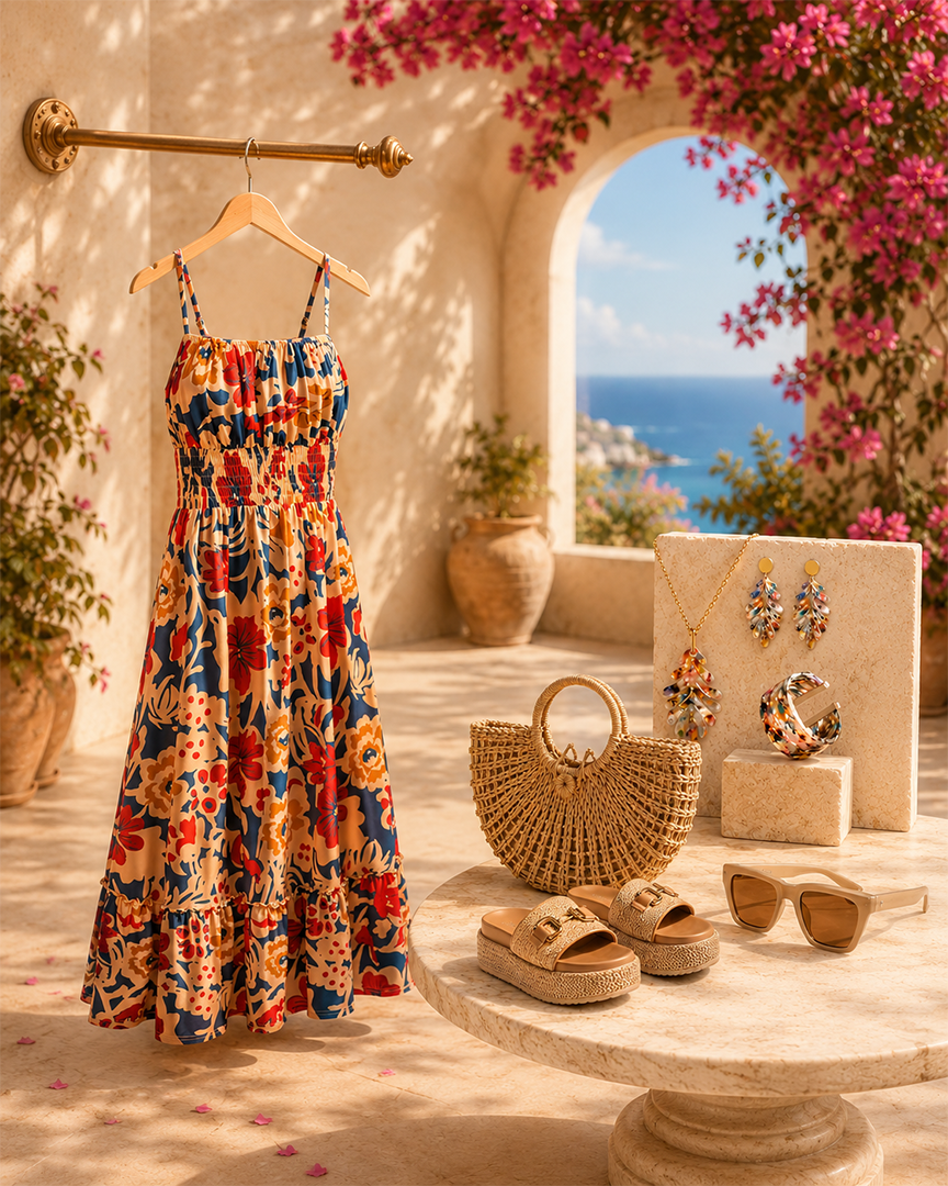 #SummerStyle #VacationOutfit #ChicSummerLook #BeachsideStyle #ResortWear #FeminineFashion #VacationReady #StylishWomen #OOTD.png