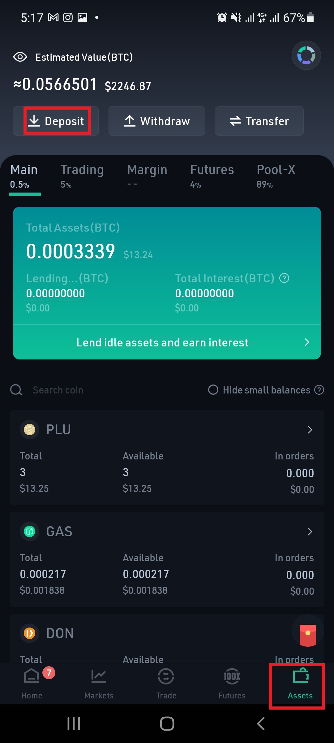 how to get funds from reserved amount on kucoin